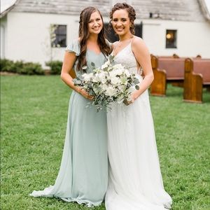 Sage Green Bridesmaid / Formal / Prom Dress